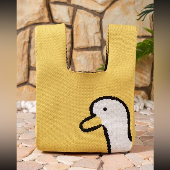 TOTE Yellow Duck Bohemian Crochet • Spring Boho Vest Bag NWOT 💛✨💛 - Picture 5 of 10